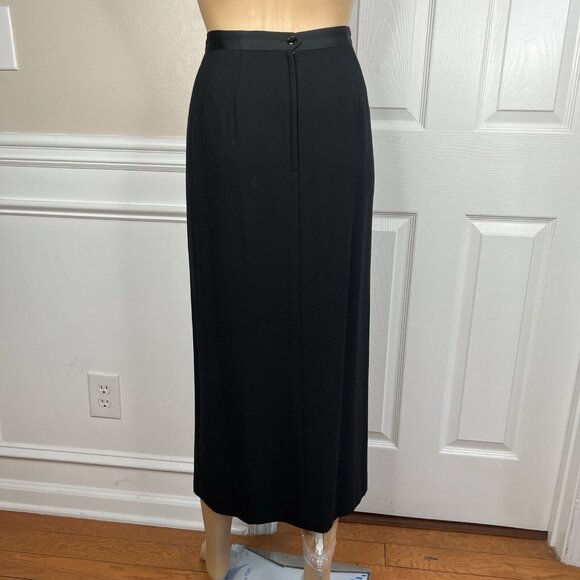 Kasper ASL Polyester Rayon Tuxedo VTG Skirt Suit 10 Black Double Breasted 2PC - Picture 7 of 12